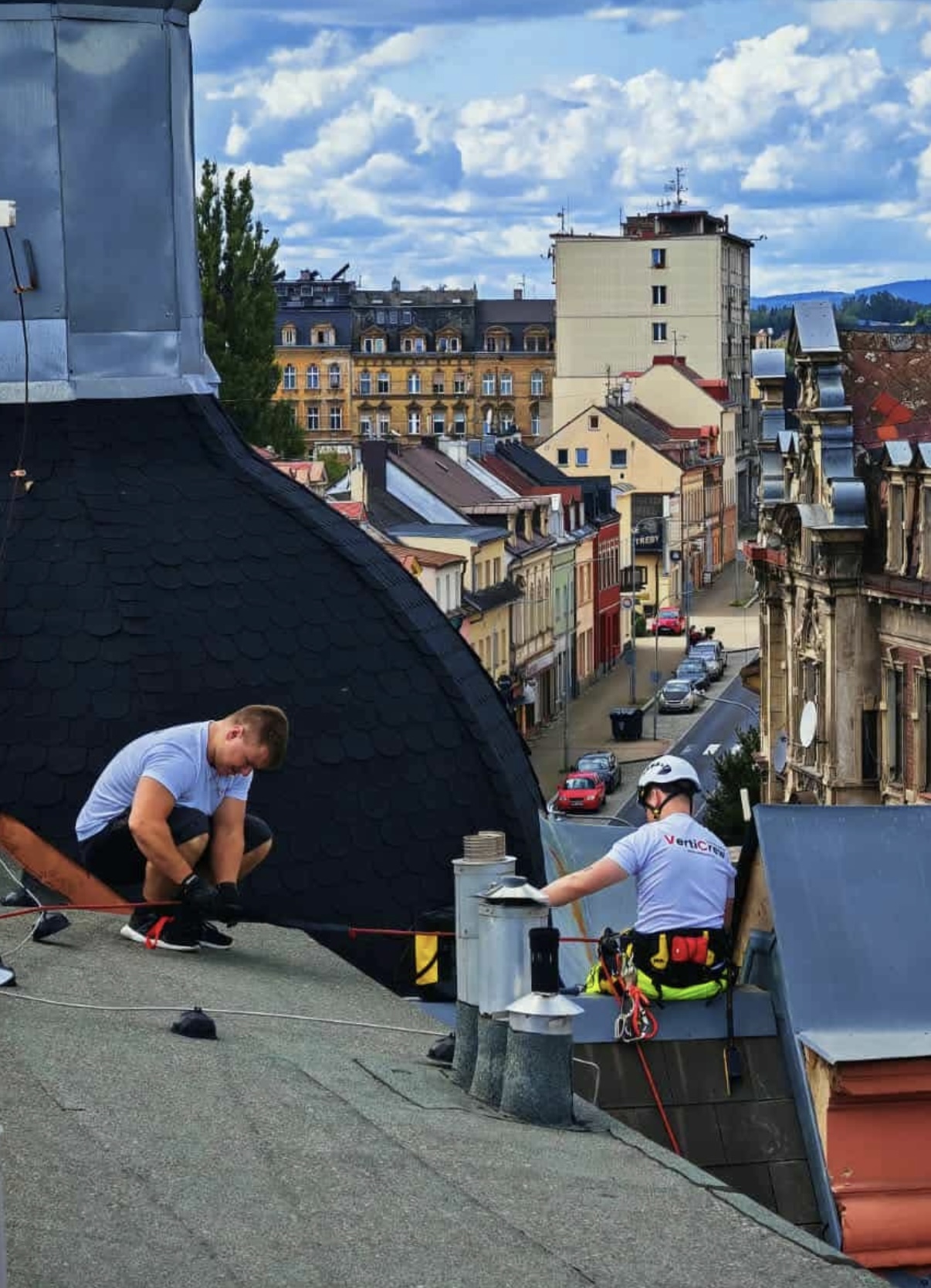 Obrázek zedníckých oprav ve výšce